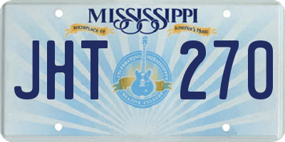 MS license plate JHT270