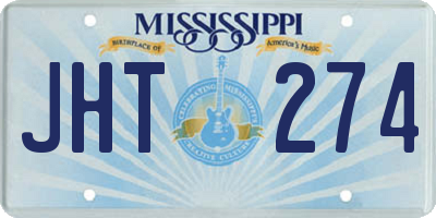 MS license plate JHT274