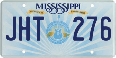 MS license plate JHT276