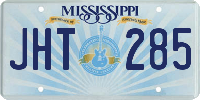 MS license plate JHT285