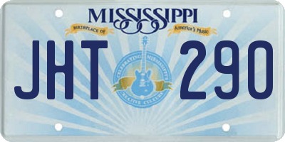 MS license plate JHT290