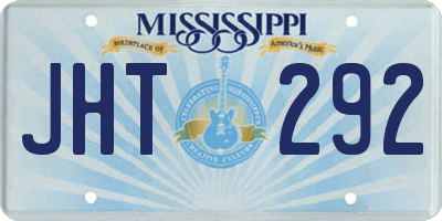 MS license plate JHT292