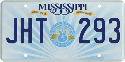 MS license plate JHT293