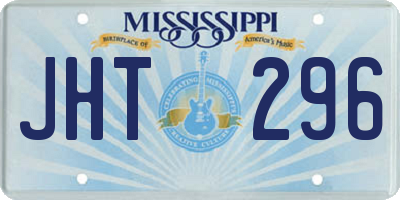 MS license plate JHT296