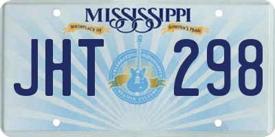 MS license plate JHT298