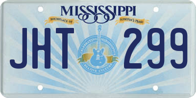 MS license plate JHT299