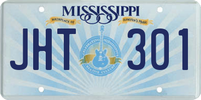 MS license plate JHT301