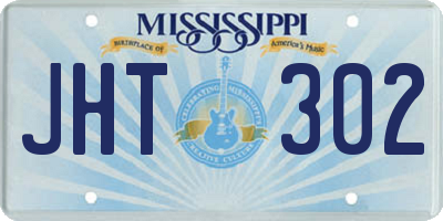 MS license plate JHT302
