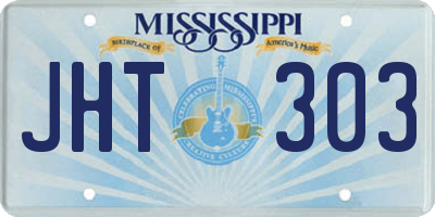 MS license plate JHT303