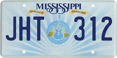 MS license plate JHT312