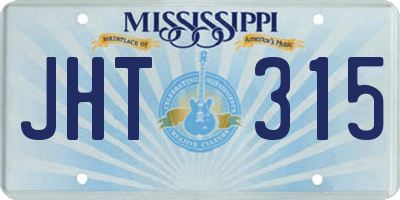 MS license plate JHT315