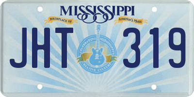 MS license plate JHT319