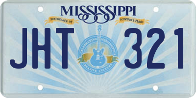 MS license plate JHT321