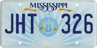 MS license plate JHT326