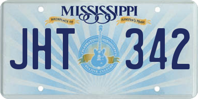 MS license plate JHT342