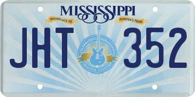 MS license plate JHT352