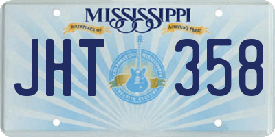 MS license plate JHT358