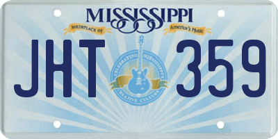 MS license plate JHT359