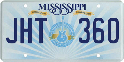 MS license plate JHT360