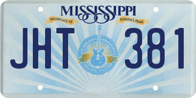 MS license plate JHT381