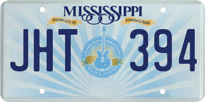 MS license plate JHT394
