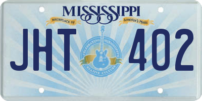 MS license plate JHT402
