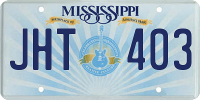 MS license plate JHT403