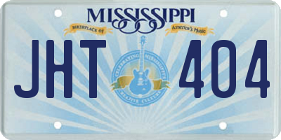 MS license plate JHT404