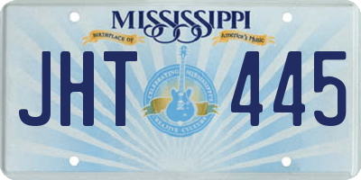 MS license plate JHT445