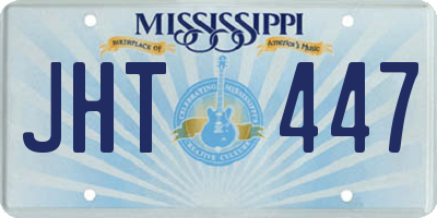 MS license plate JHT447