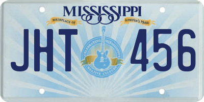 MS license plate JHT456