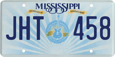 MS license plate JHT458
