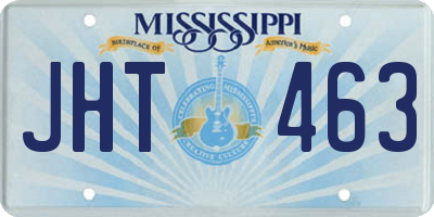 MS license plate JHT463