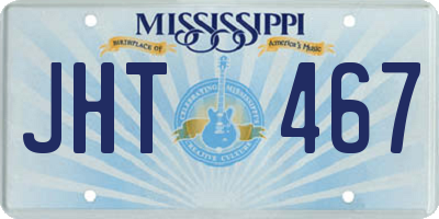 MS license plate JHT467