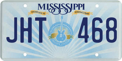 MS license plate JHT468