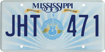 MS license plate JHT471