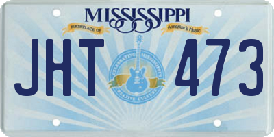 MS license plate JHT473