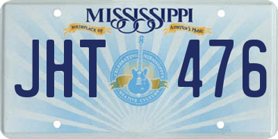 MS license plate JHT476