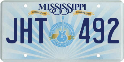 MS license plate JHT492