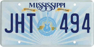 MS license plate JHT494