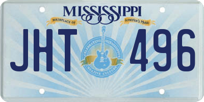MS license plate JHT496