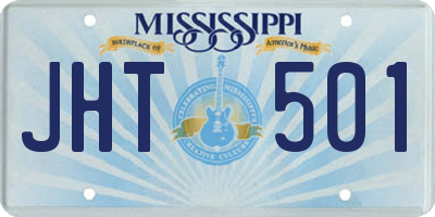 MS license plate JHT501