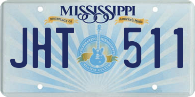 MS license plate JHT511