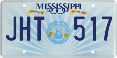 MS license plate JHT517