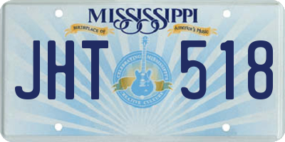 MS license plate JHT518