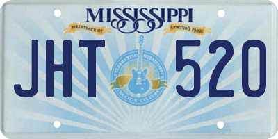 MS license plate JHT520