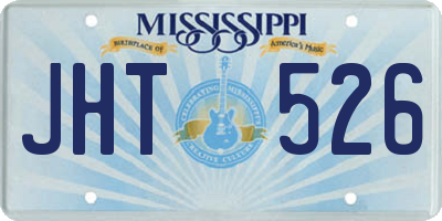 MS license plate JHT526
