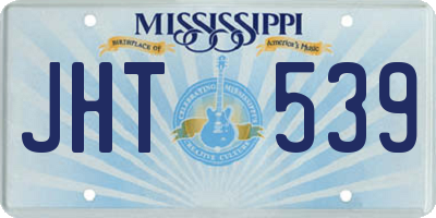 MS license plate JHT539