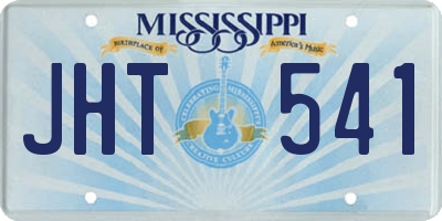 MS license plate JHT541