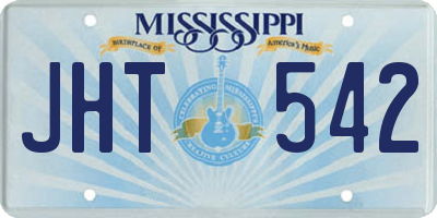 MS license plate JHT542